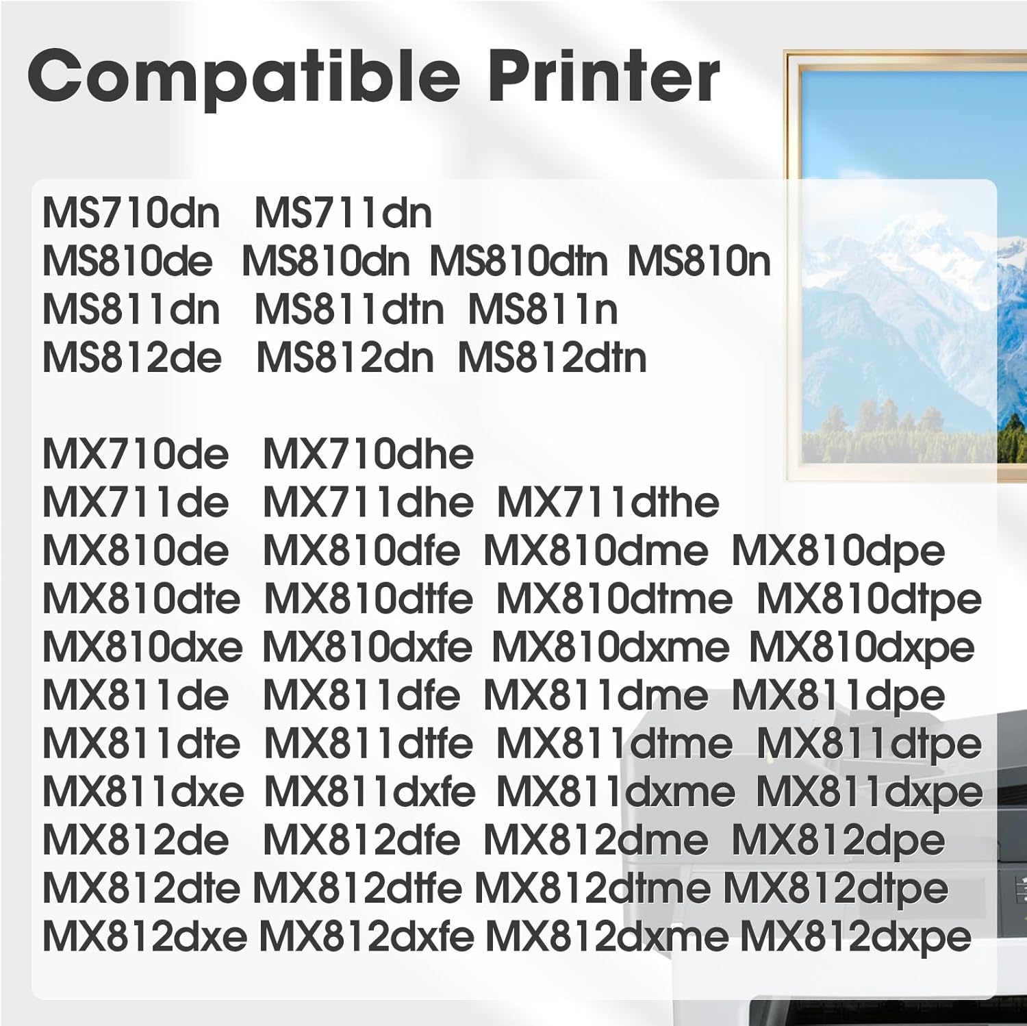 521H 52D1H00 Toner Cartridge (2.5K Pages) Compatible with Lexmark MS710 MS710dn MS711 MS810 MS810dn MS810n MS811 MS812 MX710 MX710de MX711 MX810 MX811 MX812 Printer (Black, 2-Pack)