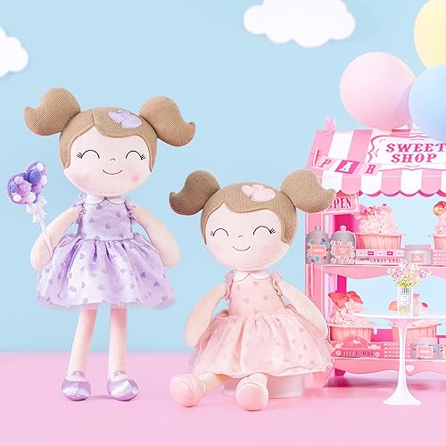 Miniatura 6 de Gloveleya - Muñeca de bebé, regalo para niñas, muñecas de felpa suave de 16 pulgadas, corazón rosa aterciopelado