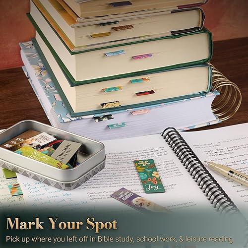 Miniatura 5 de Christian Art Gifts - Juego de 6 separadores de lectura magnéticos con versículos de la Biblia en inglés