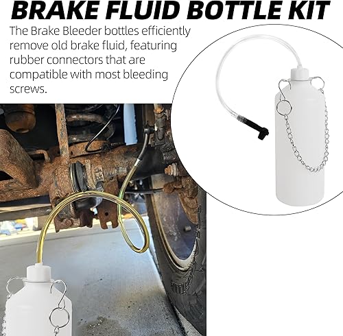 Miniatura 3 de Kit de bomba de vacío de purga de frenos de 0.8L, extractor de líquidos, kit de purga de cilindro maestro, botella de purga de frenos con manguera