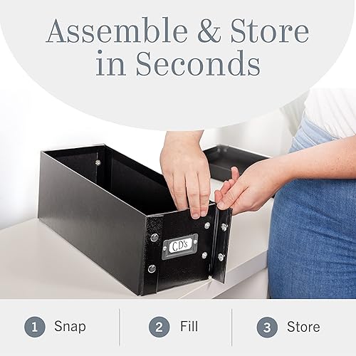 Vista 51 de Snap-N-Store Caja de almacenamiento de CD – Paquete de 1/2 – Soporte duradero para discos con tapa para almacenar discos