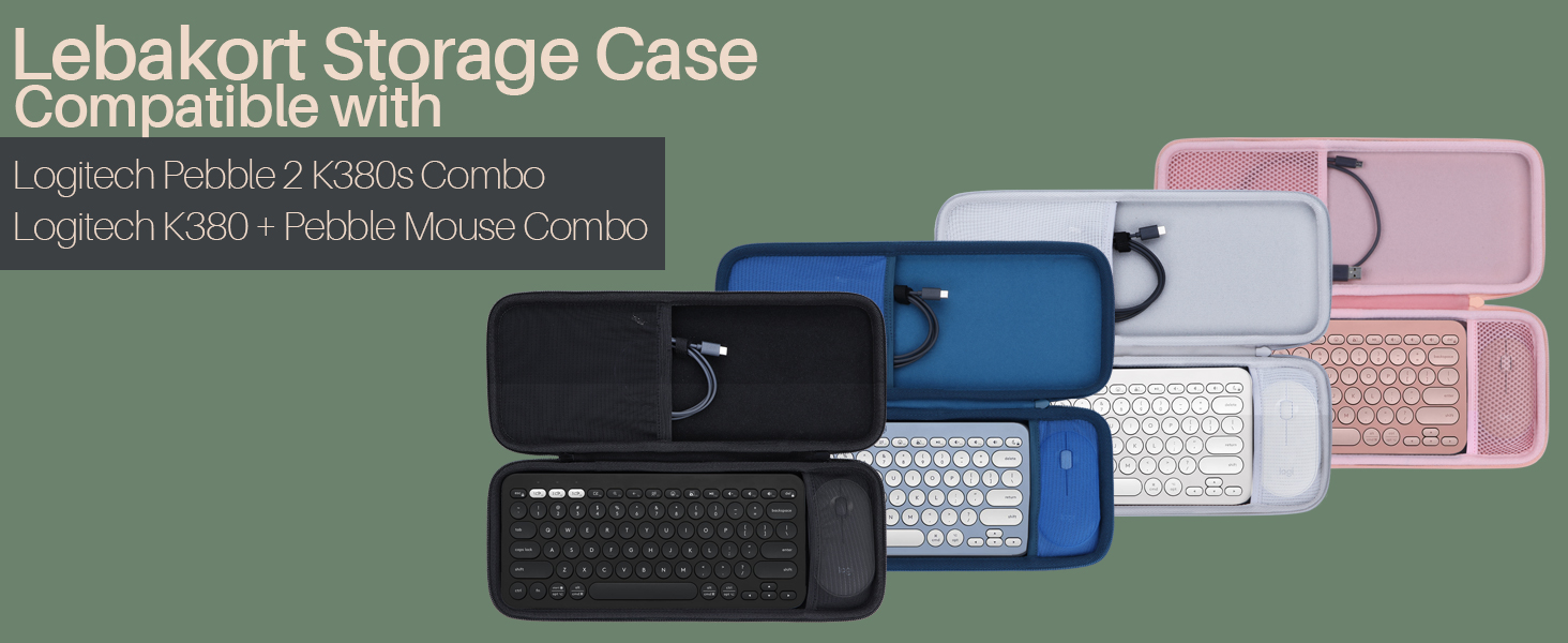 Peyyargo Custodia Rigida Per Logitech Pebble 2 Combo – Tastiera K380s E Mouse M350S, Borsa Da Viaggio Con Cerniera E Maniglia