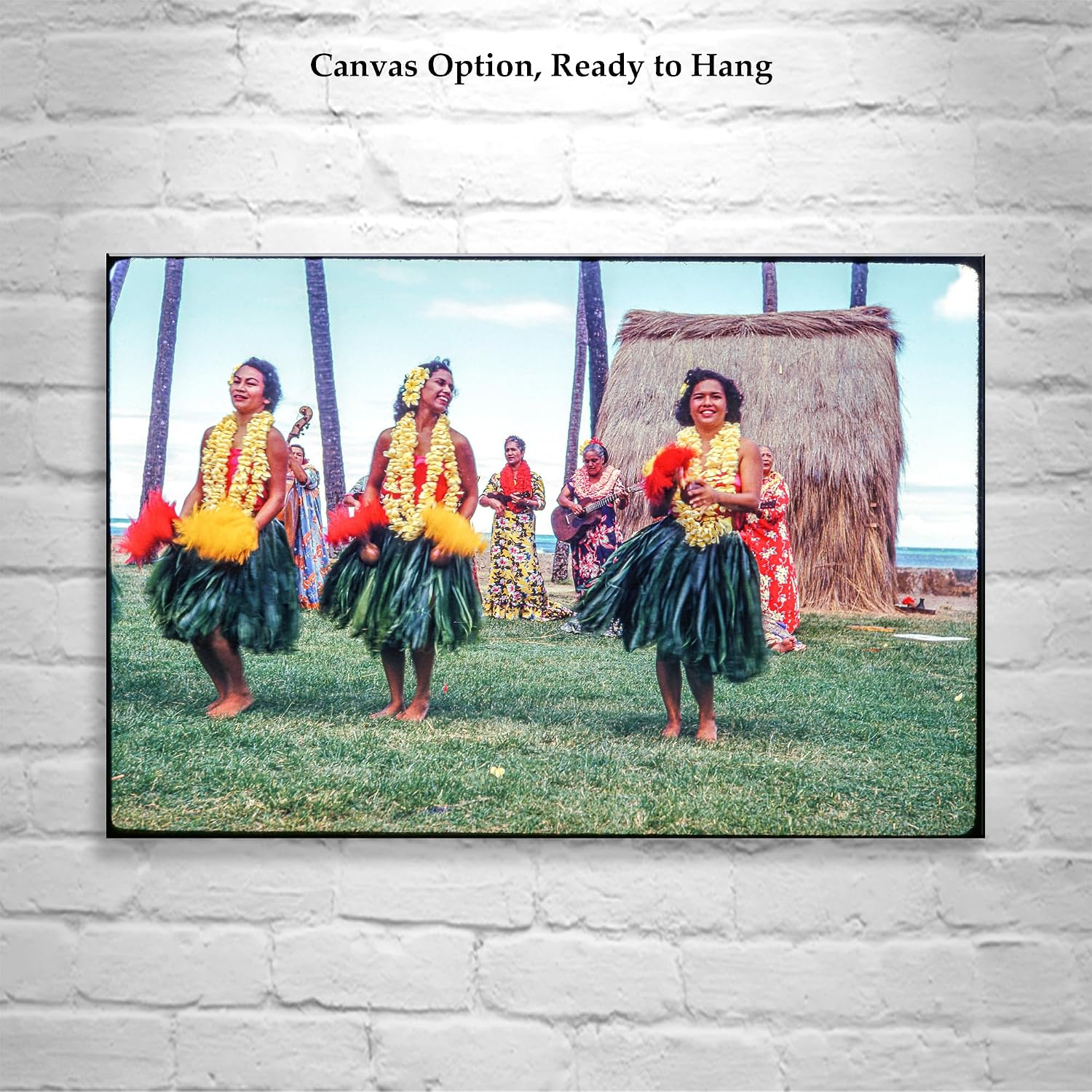Hula Dancers Hawaii Vintage Photograph – Mid-century Oahu Wall Art Print | Hawaiian Culture Wall Decor for Home or Office