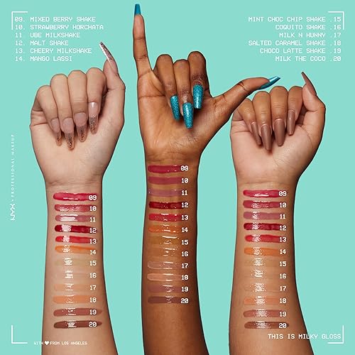 Miniatura 7 de NYX PROFESSIONAL MAKEUP This Is Milky Gloss, brillo de labios con hidratación de 12 horas, vegano, leche de coco (chocolate oscuro)