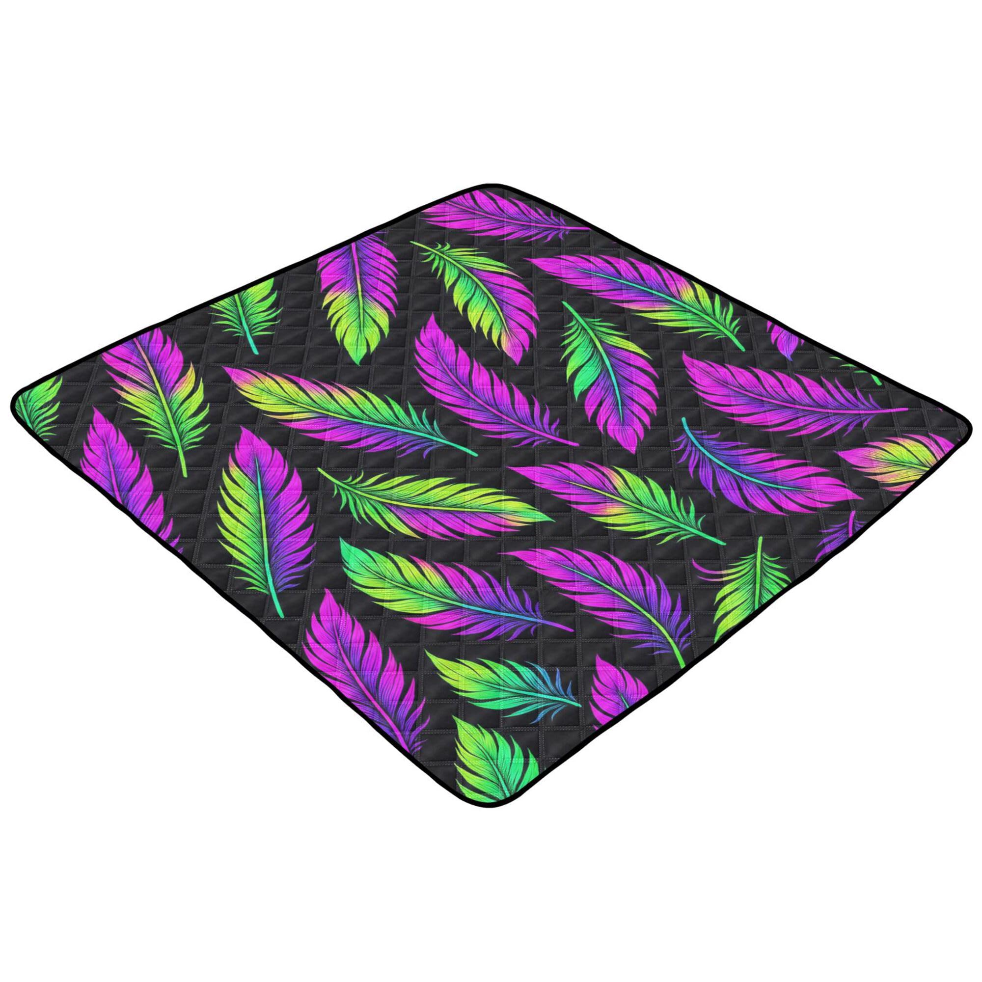 Neonowy wzór boho miękka wyściełana mata do zabawy dla niemowląt na podłogę 1-częściowa mata do kopania dla malucha niemowlęcia, 127 cm x 127 cm