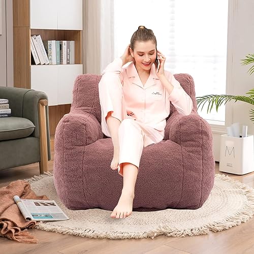 Miniatura 14 de Recaceik Sillones puff copetudos, suave relleno con relleno, sofá esponjoso y perezoso, tumbona imperial gigante para dormitorio, sala de estar,