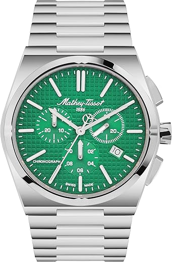 Mathey-Tissot Stainless Steel Green Dial Quartz Chronograph Watch for Men – H117Chav
