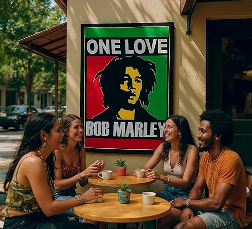 Miniatura 2 de Bob Marley - Tapiz para colgar en la pared, póster de hierba trippy para dormitorio, decoración de habitación, tapices de fumetas rasta, tapastry