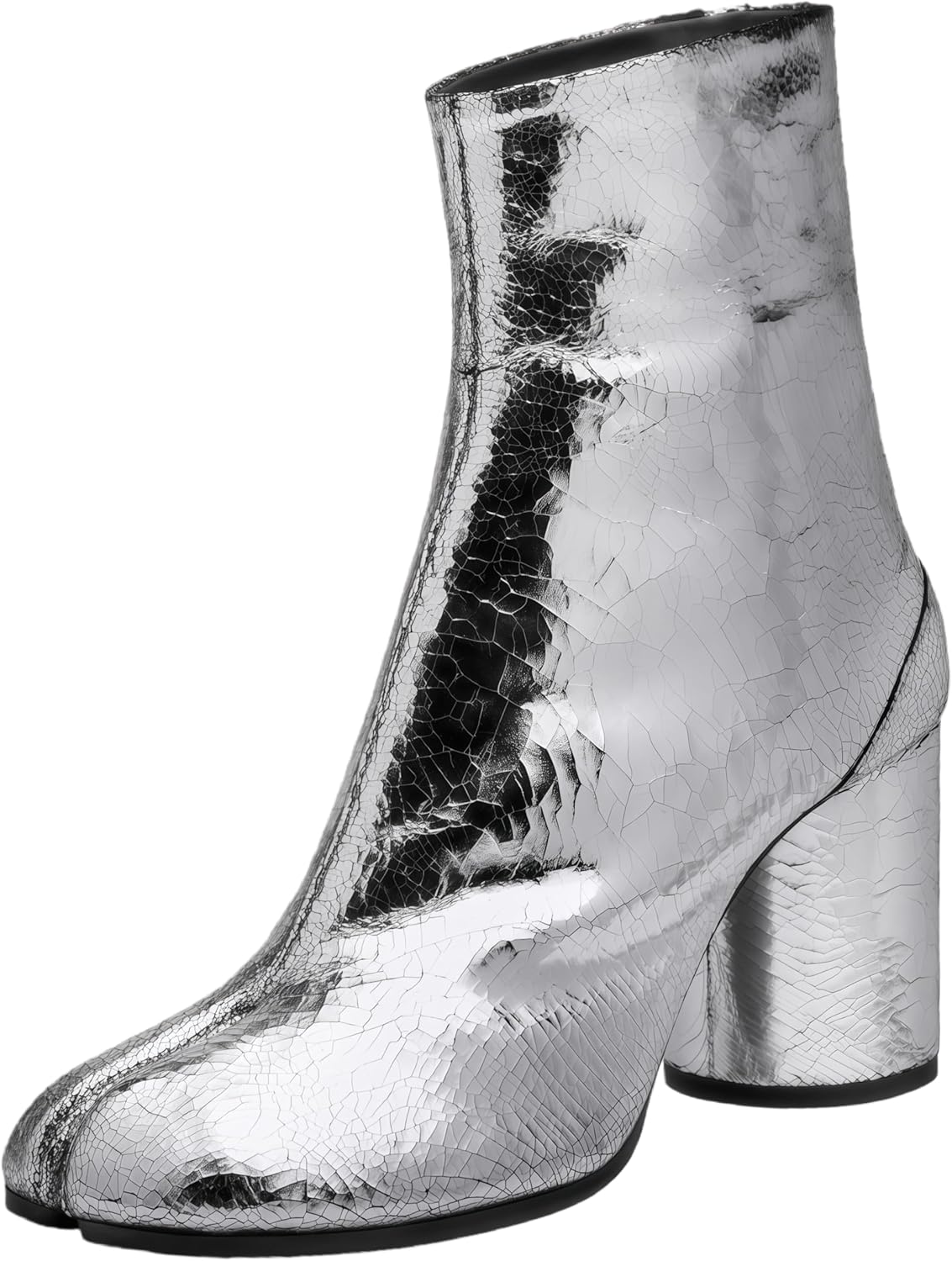 Womens Tabi Boots Split Toe Ankle Boots Chunky Block Heels Booties Japanese Ninja Shoes Mid Heel Block Heels Booties