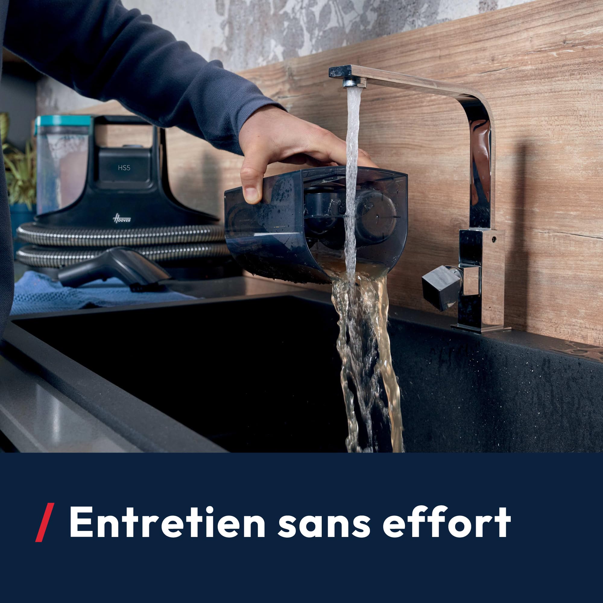 Hoover Nettoyeur Détacheur Shampouineuse Compact HS5, Puissant 400W, lave Tapis, Moquette, Canapé, Tissus, Sièges Voiture,Accessoire spécial Vitres, Double Réservoir, Idéal Animaux, HS5Z00