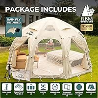 Vista 3 de Coody - Tiendas de campaña inflables de lona con gato de estufa, tienda de campaña familiar de haz de aire de primera calidad, lona de algodón