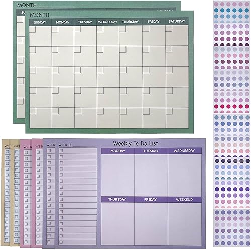 Calendario de notas adhesivas de 6 x 8 pulgadas, bloc de notas adhesivas mensuales, bloc de notas grande para la escuela, el hogar, la oficina,