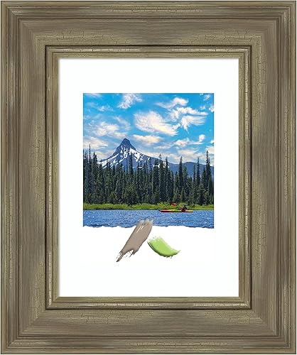 Amanti Art Marco de fotos de 11 x 14 pulgadas con marco de fotos de 8 x 10 pulgadas para pared, marco de madera gris para tus fotos de boda, fotos