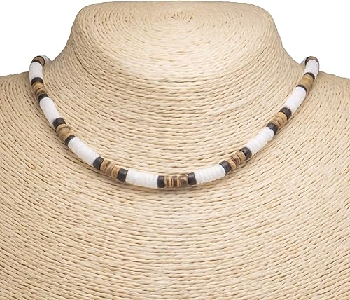 Miniatura 10 de BlueRica Collar de cuentas de concha de coco y puka (18")