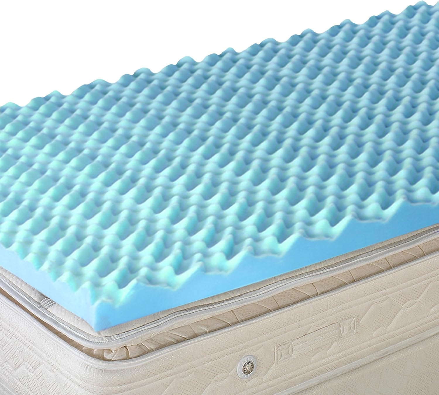 DMI 4-Inch Foam Mattress Topper, Egg Crate Foam Pad, Mattress Pad and Bed Topper for Support, Air Circulation, Pressure Relief and Weight Distribution, Twin Size, 33 x 72 x 4, Blue 4 in Twin