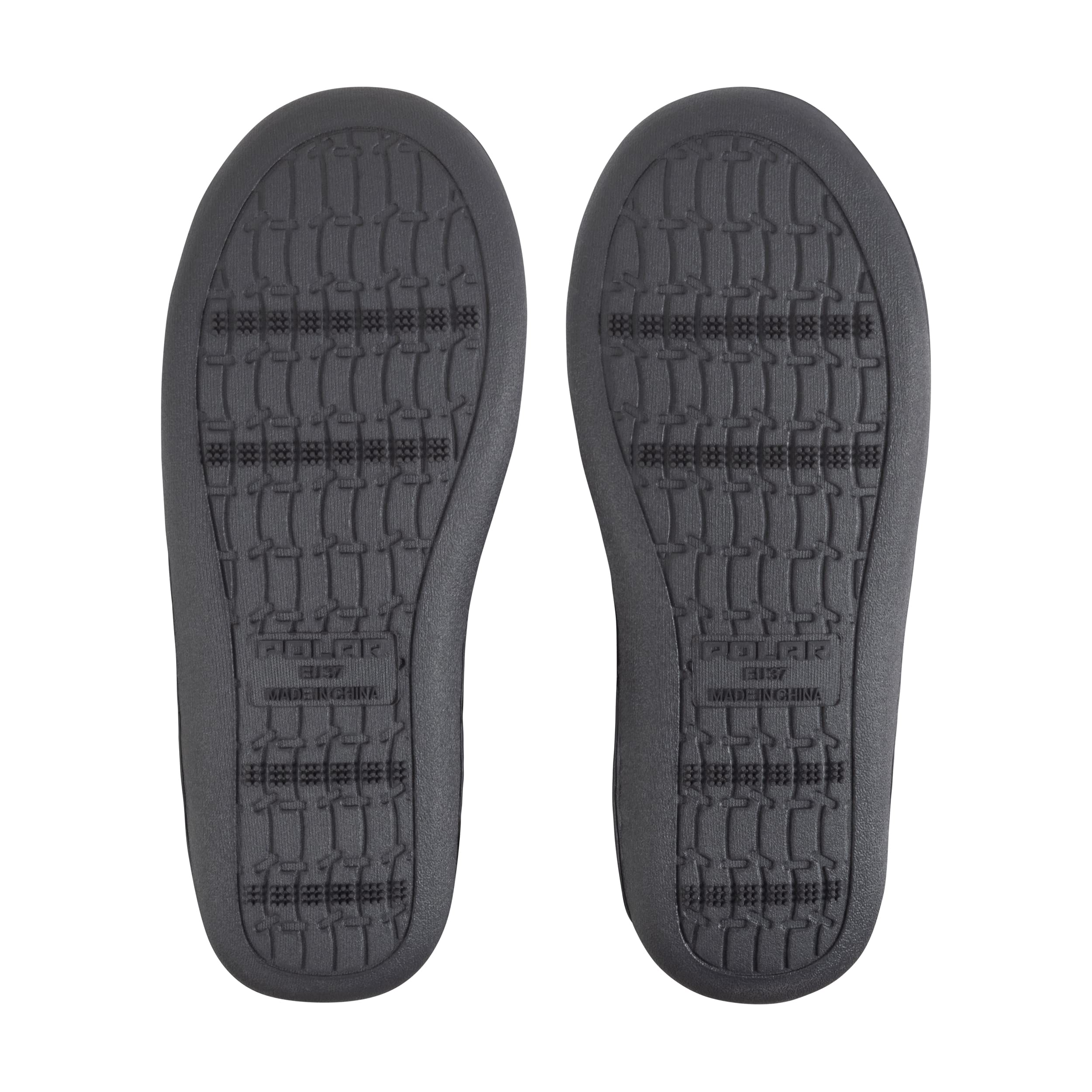 Polar Womens Memory Foam Indoor Faux Fur Fleece Bootie Rubber Sole Comfort Outdoor Anti Slip Durable Slippers - Black Fur - AYC0863 - EU39/UK6