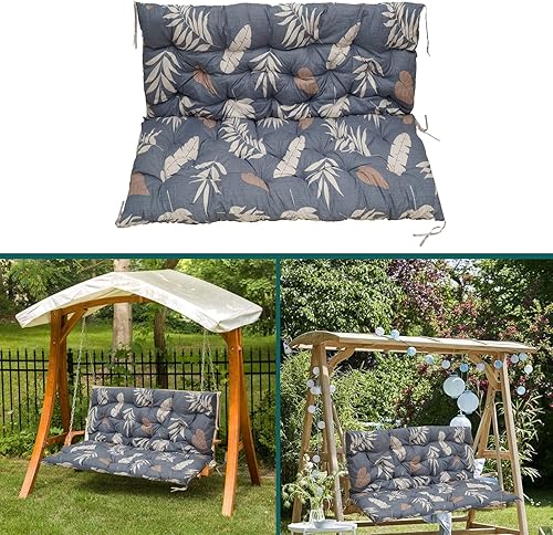 Miniatura 10 de Cojines de repuesto para columpios, gruesos e impermeables de fibra Olyester para columpios al aire libre, bancos de jardín, cojines de repuesto