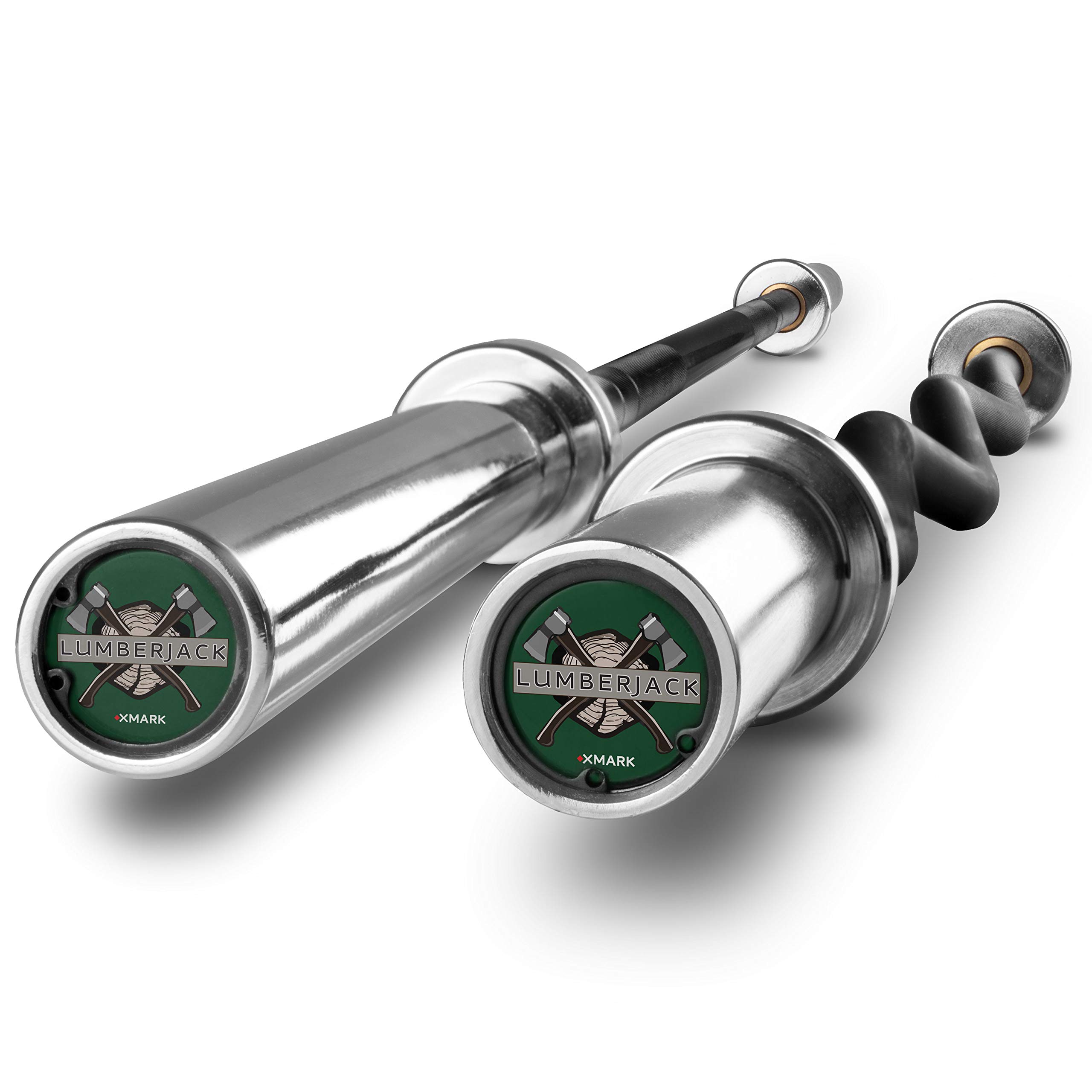 XMark LUMBERJACK Olympic Bar and Curl Bar Combo Offer, 7' Barbell Weight Bar and EZ Curl Bar, Black 