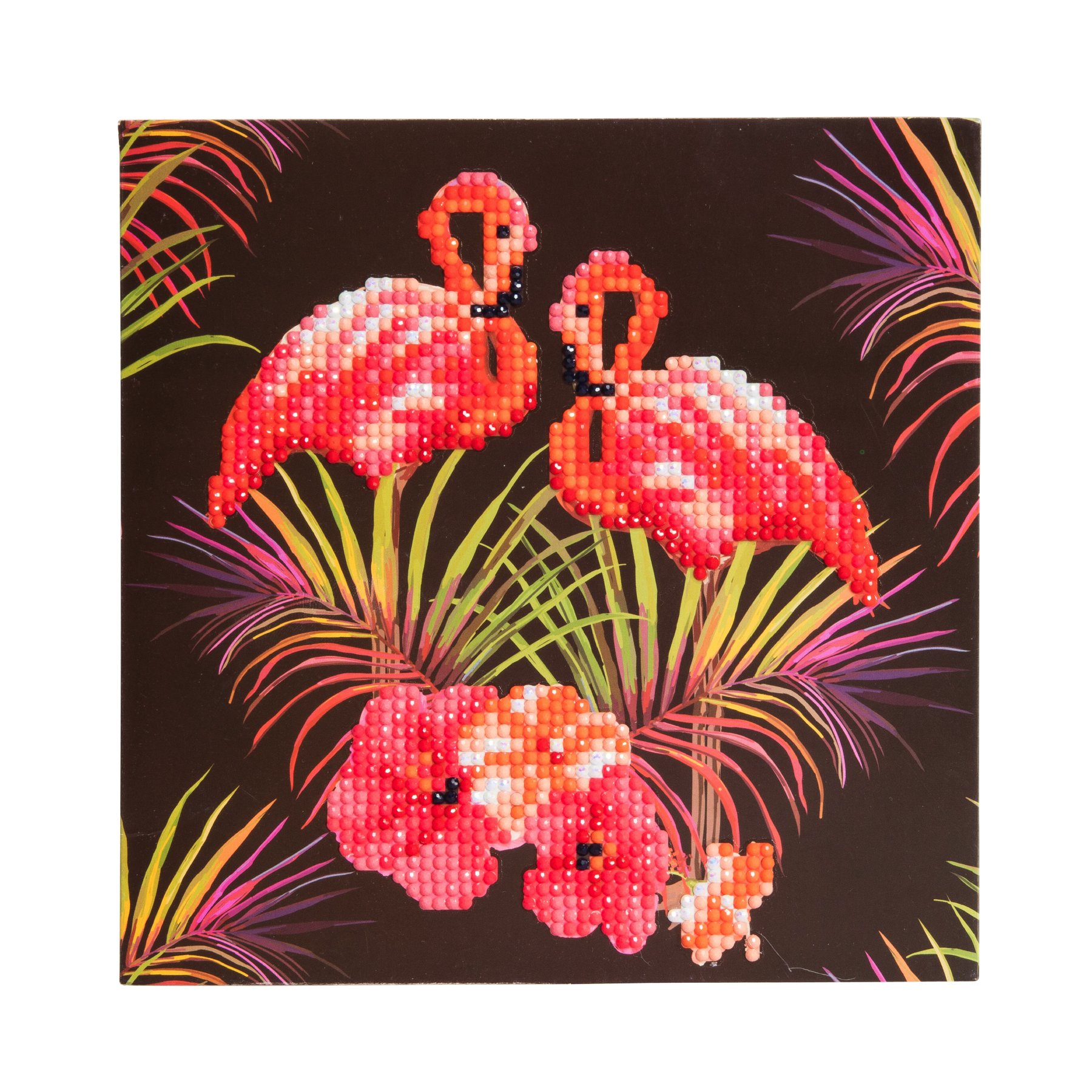 Crystal Art Flamingos Crystal Art Card Kit 18 x 18 cm โ image 1