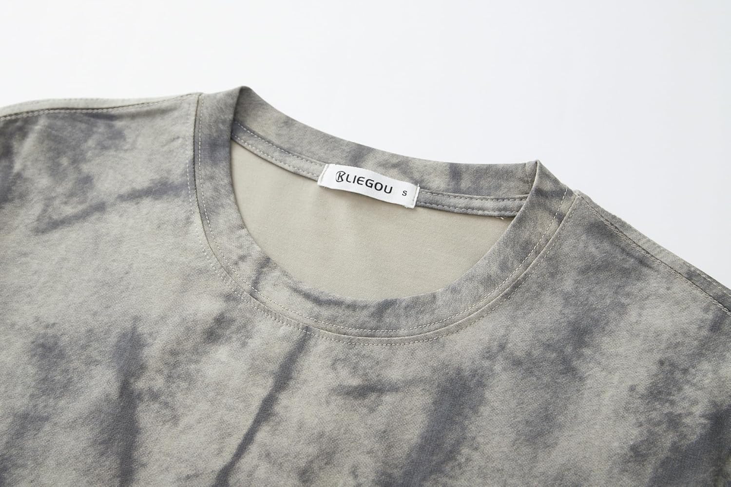 KLIEGOU Mens Hipster Hip Hop Ripped Round Hemline Pattern Print T Shirt - Image 4