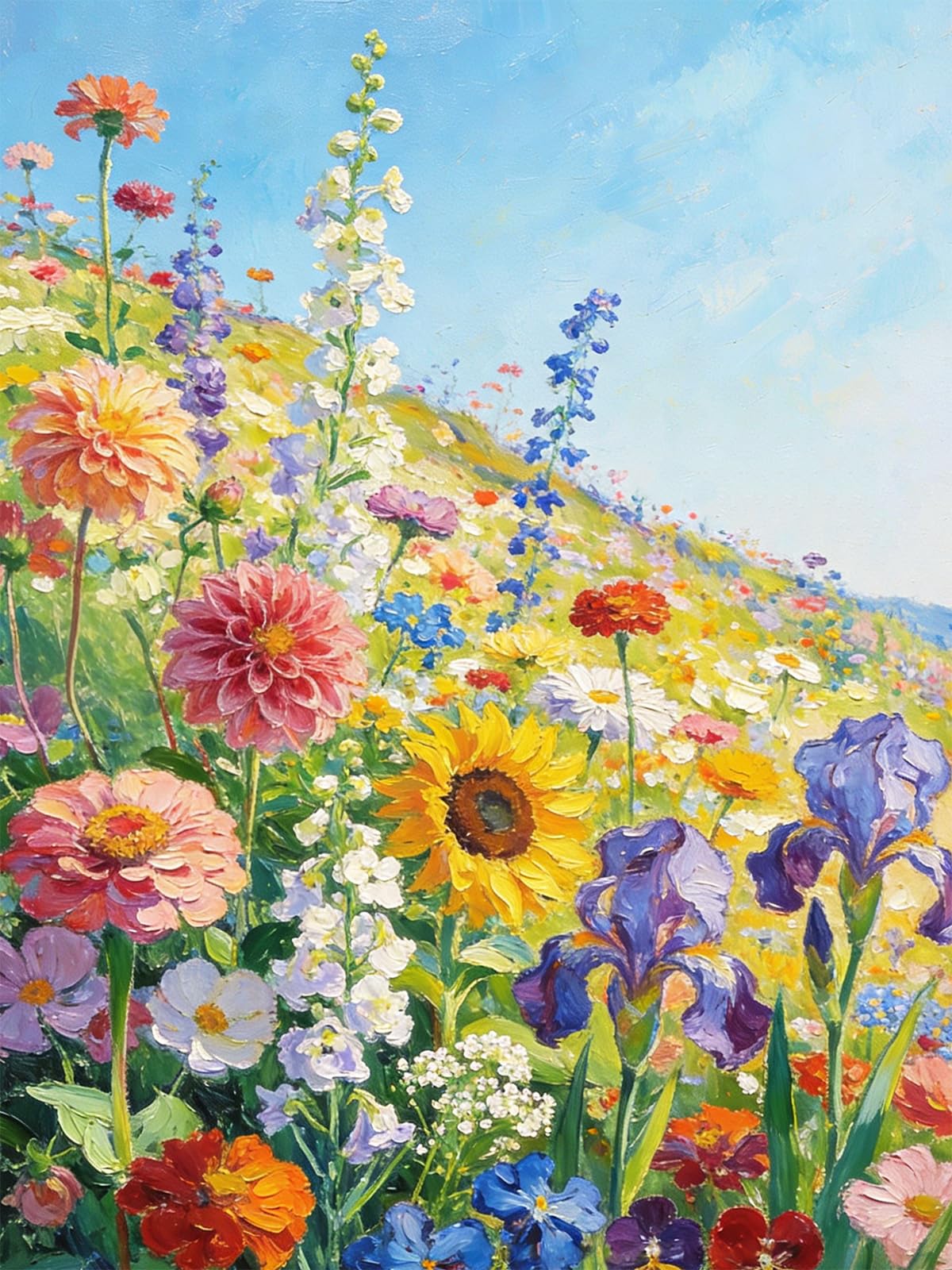 Paint by Numbers Kit for Adults, 40x50cm Flower Garden Canvas Adult Painting by Numbers Art Set for Relaxing Beginner DIY Wildflower Meadow Arts and Crafts Presents for Home Wall Decoration