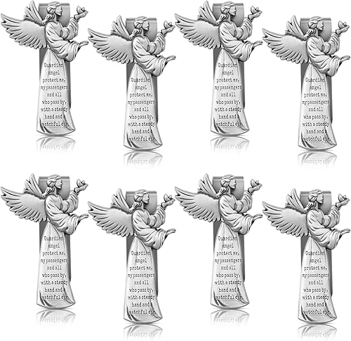 Clip para visera solar con diseño de ángel guardián, protege a mis pasajeros, medalla de zinc bendita viajar de forma segura, clip de visera para