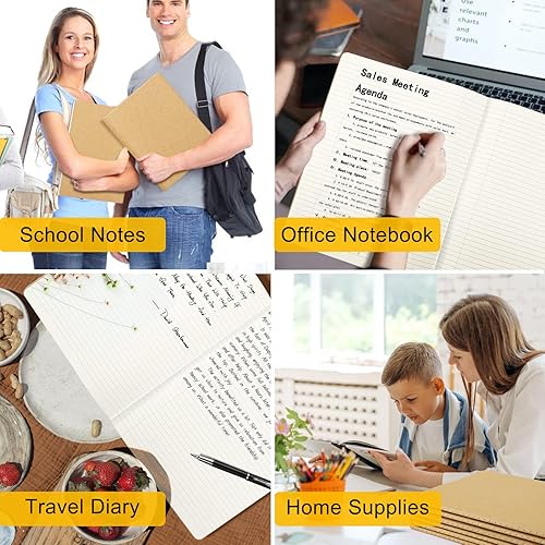 Miniatura 6 de EUSOAR Cuaderno de composición con rayas universitarias, 1 paquete A4 de 11 x 8-12 pulgadas, 40 hojas80 páginas, papel grueso de 3.53 ozm, cuaderno