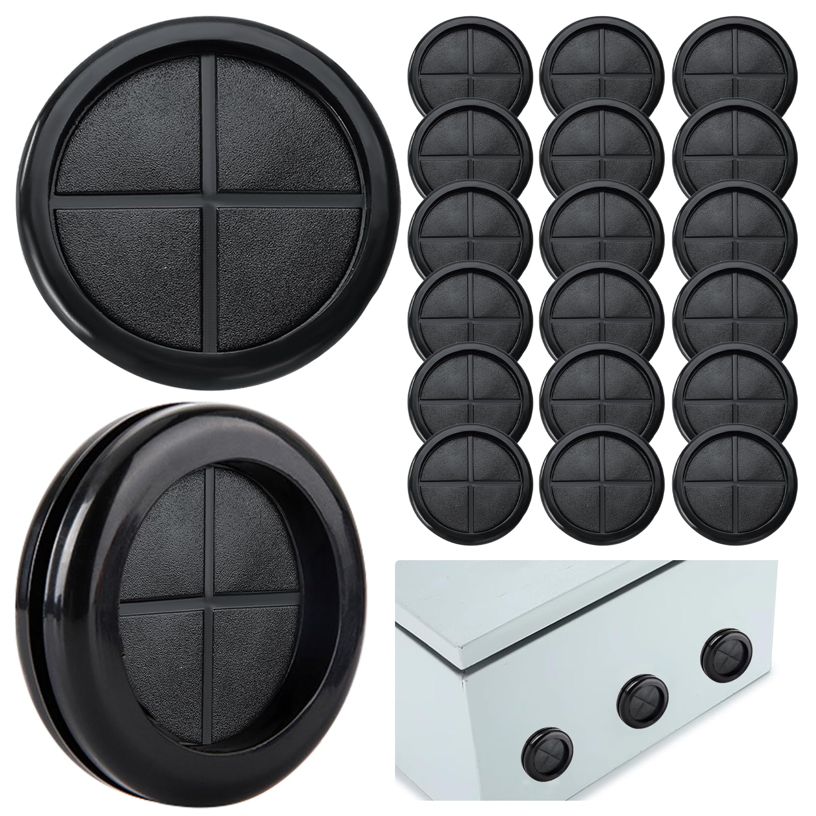 Silkwish 20 Stück 20mm Gummitüllen Kreuzförmig Kabeldurchführung Wasserdicht Schwarz – Flammhemmende Karosseriestopfen Gummistopfen Durchführungstüllen für Kabel, Leitungen, Drahtschutz