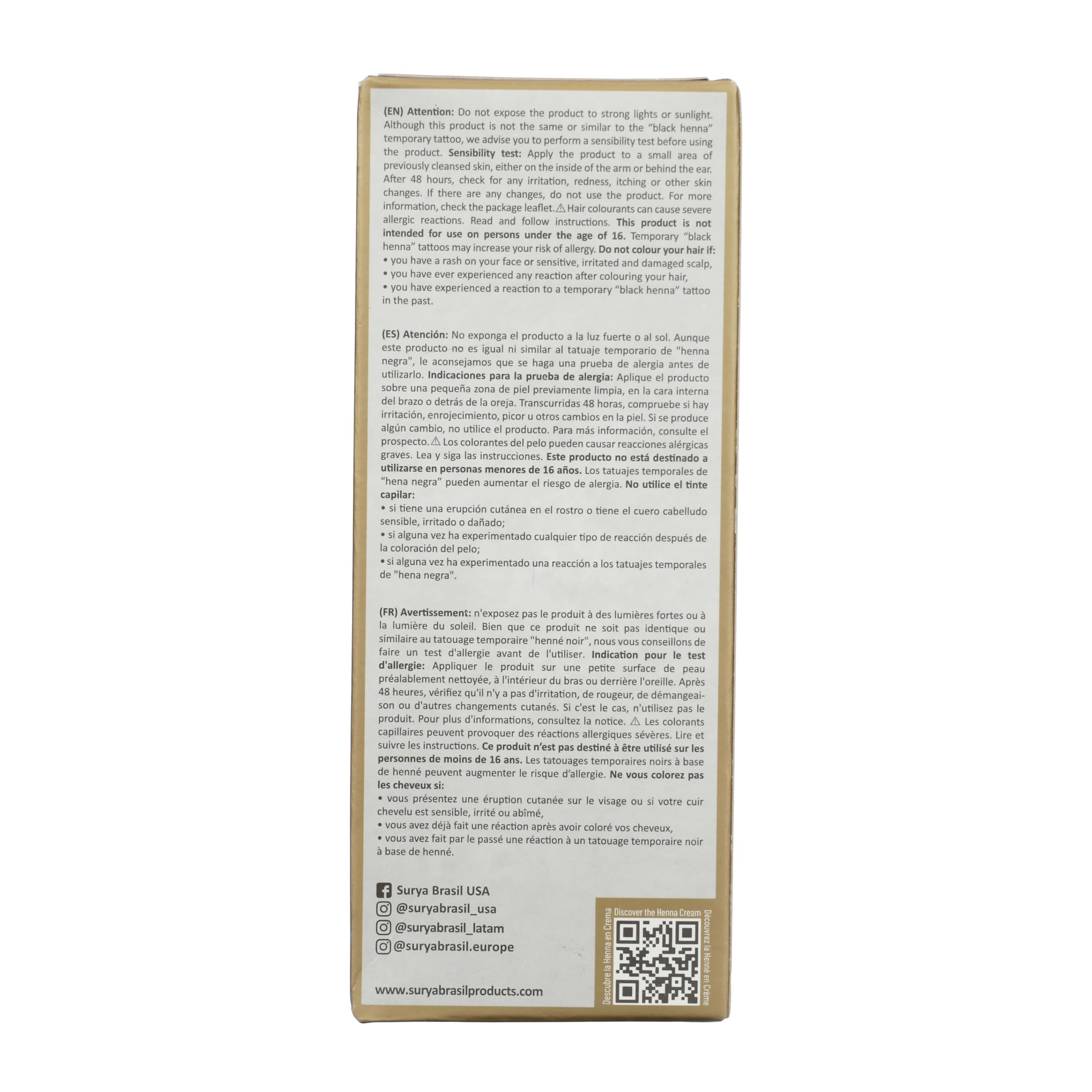 Surya Brasil Light Brown Natural Henna Cream Hair Color Treatment for Gray Hair Coverage, Deep Conditioning Semi Permanent Hair Dye, 2.37 oz / 70 ml