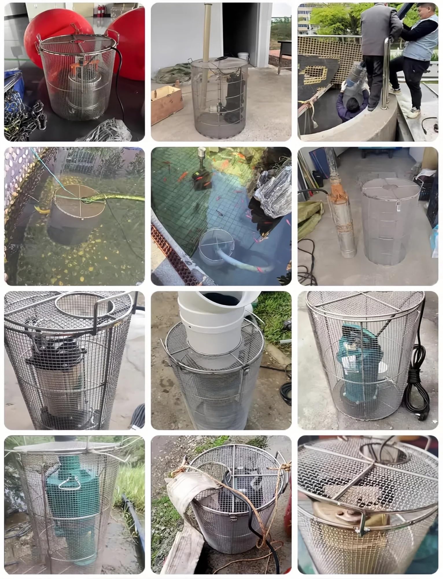 Cubierta de bomba de agua antiobstrucción con rejilla de filtro de acero inoxidable para protección de entrada de estanques y ríos