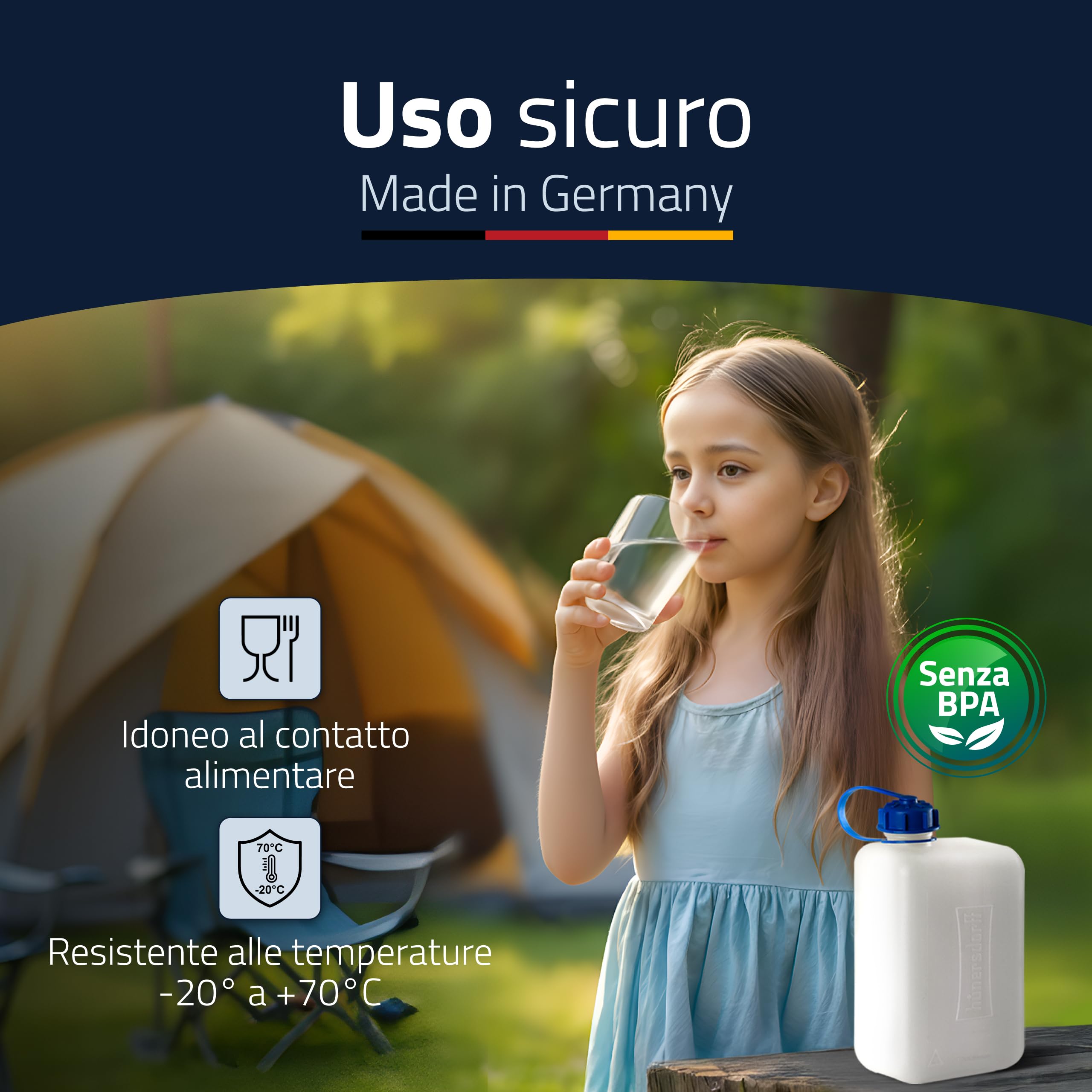hünersdorff Tanica per acqua ECO con tappo avvitabile, 2 l, 810250