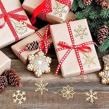 Amazon.co.jp: クリスマス オーナメント 木製 100個 雪の結晶