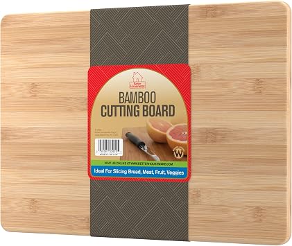 Better Houseware Bamboo Cutting Board - 10 x 14 - Natural Bamboo - Double-Sided, Knife Friendly, Perfect for Cutting, Dicing, Chopping & Charcuterie