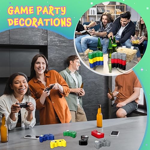 Miniatura 6 de Wettarn 12 piezas de juguetes de fiesta de videojuegos, controladores de videojuegos con forma de controlador, juguetes para el estrés, regalos de