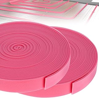 QWORK® 2 Rollen Randdämmstreifen Selbstklebend 50mm x 5mm x 20m - Polyesterschaum Behnfugenband für Fußbodenheizung, Thermische & Akustische Dämmung