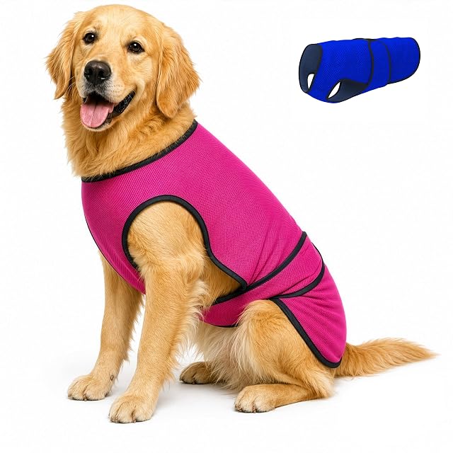 Dogzstuff Chaleco de enfriamiento para Perros, Chaqueta Ligera con tecnología de Microfibra evaporativa