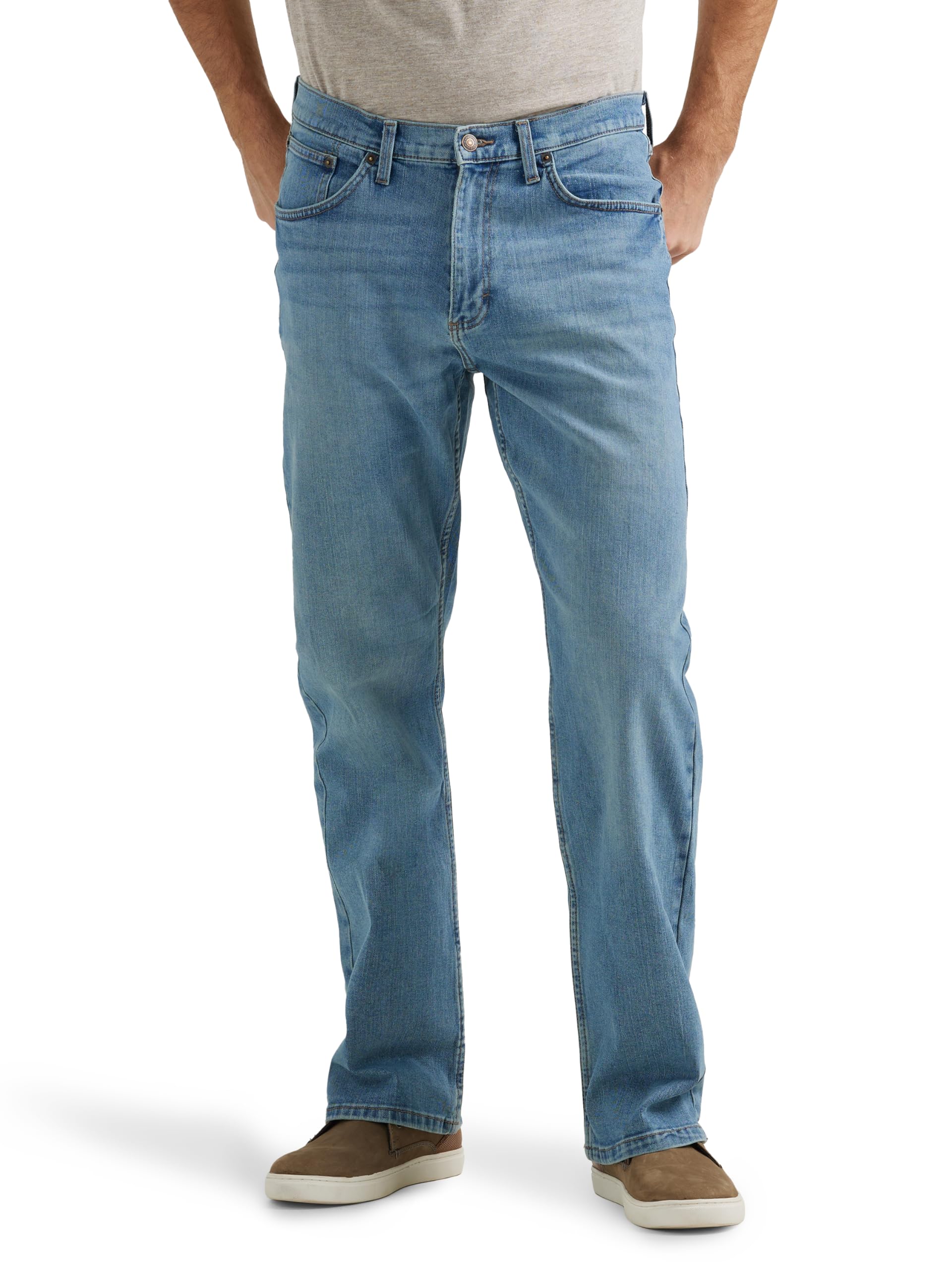Wrangler Mens Free to Stretch Relaxed Fit Bootcut Jean