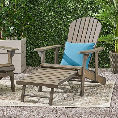 Miniatura 8 de Malibu Adirondack Chair - Rustic Acacia Wood Folding Outdoor Chair with Slatted Seat and Back