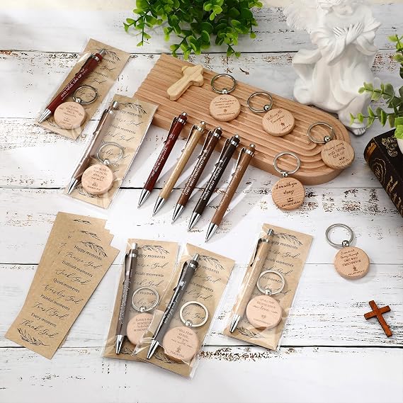 Lincia 10 Sets Christian Gift Bulk Religious Bible Bamboo Pens