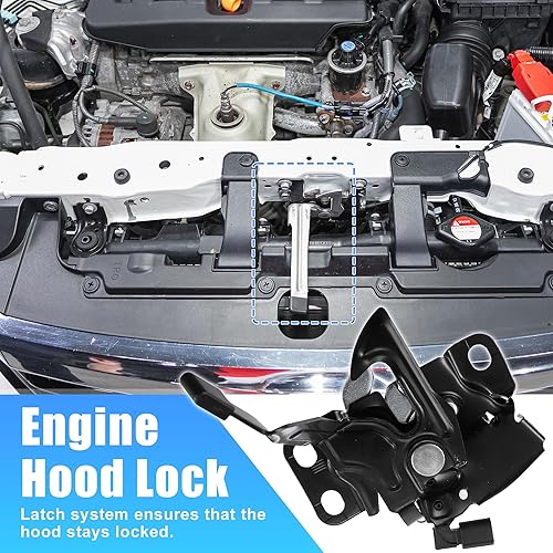 Miniatura 3 de X AUTOHAUX 74120-TBA-A01 Bloqueo del pestillo del capó del motor del coche para Honda Civic EX/EX-L/EX-T/LX/Si/Sport/Sport Touring/Touring 2016-2020