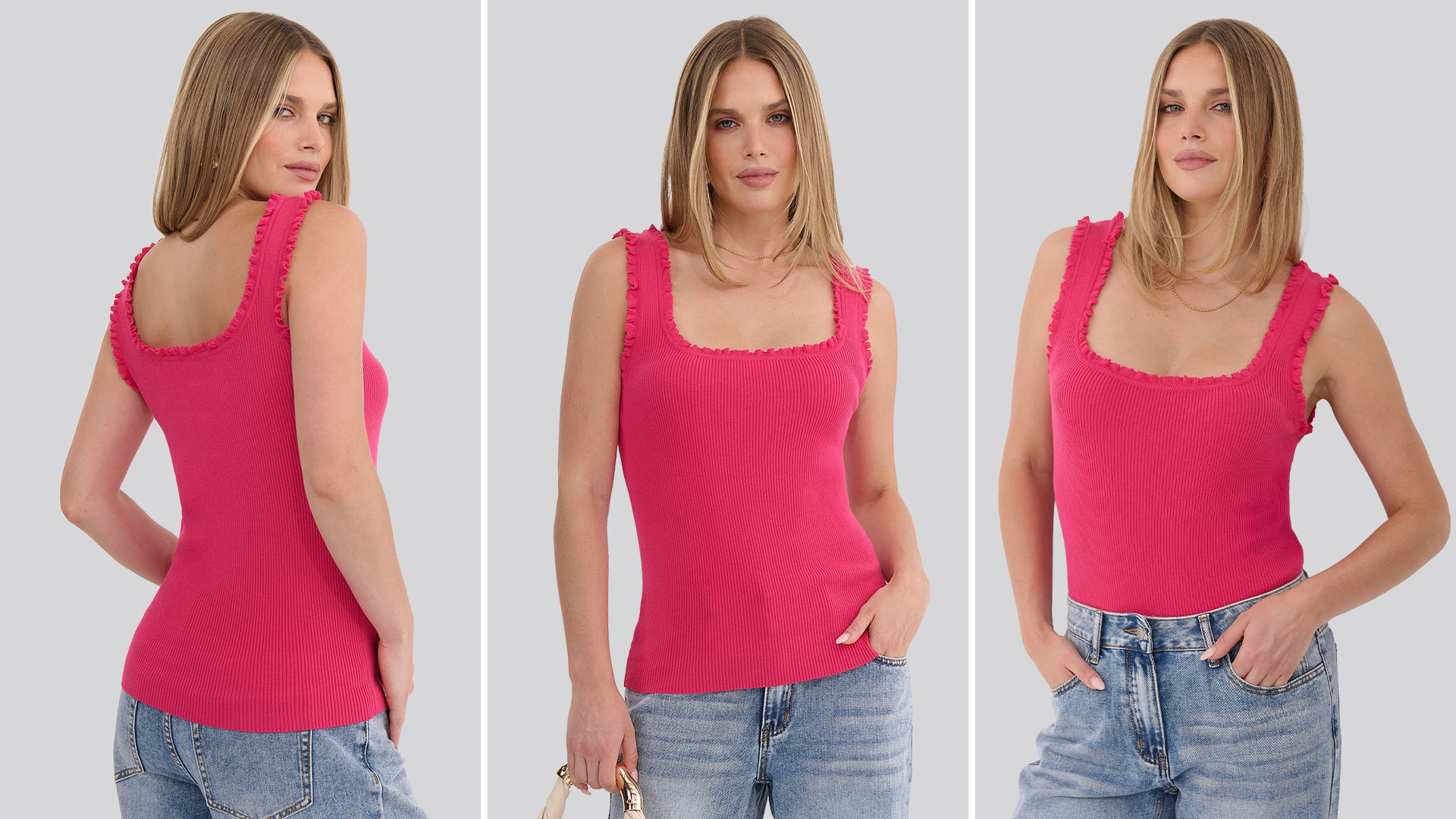 ANRABESS Tank Tops for Women Summer 2026 Square Neck Ruffle Straps