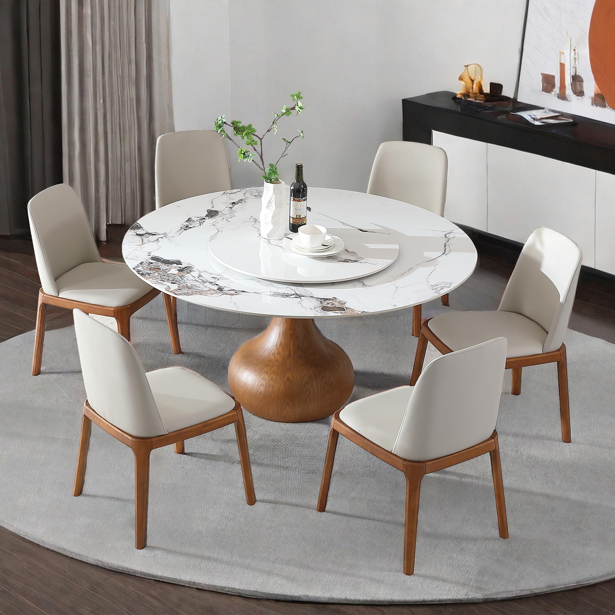 Amazon.com - Legendstone 7 Piece Dining Room Set, 59“D Sintered