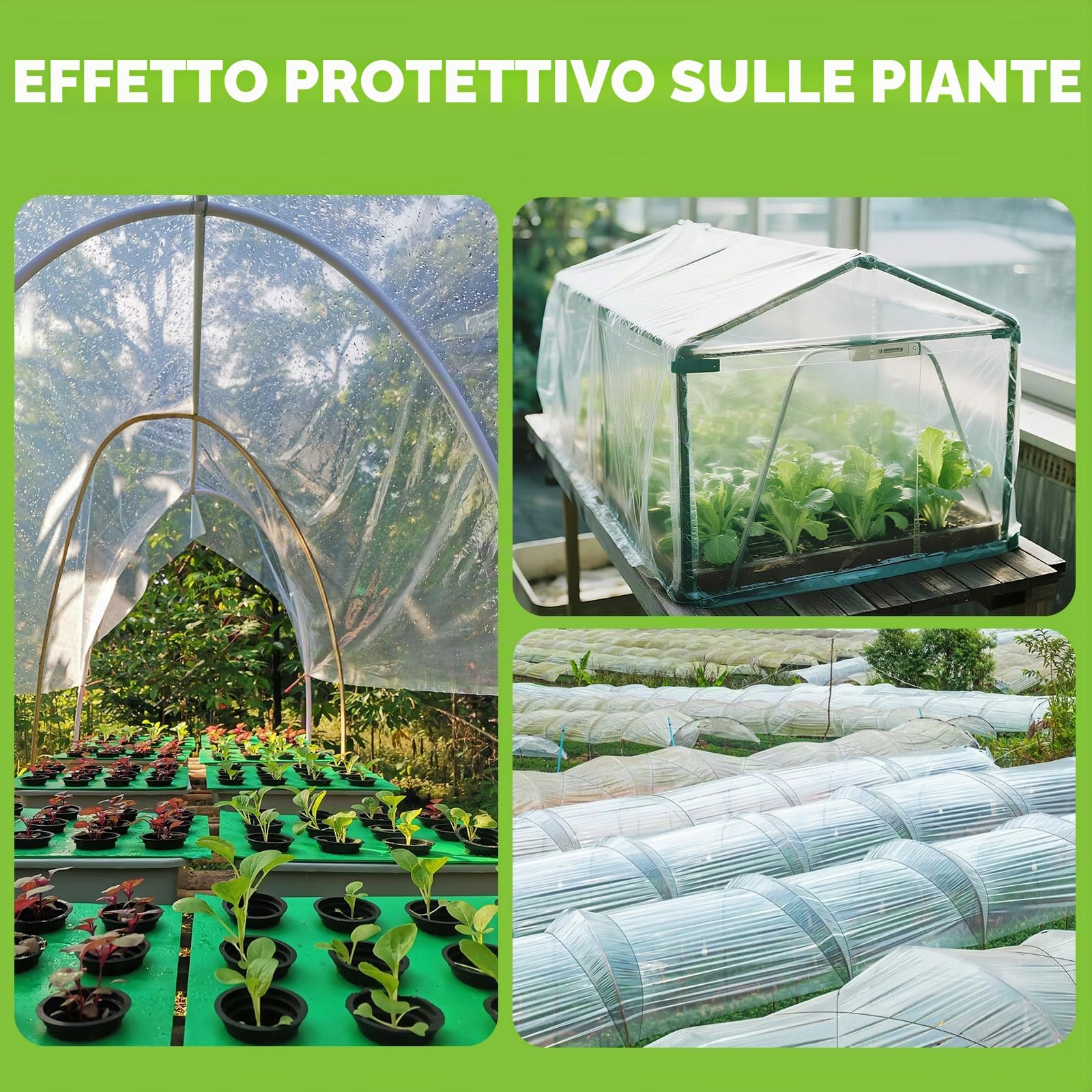 Telo in polietilene resistente, 2 m x 12 m, extra spesso, in plastica trasparente, impermeabile, antipolvere, per giardinaggio, serre, isolamento edilizio, protezione da macerie (2 m x 12 m)