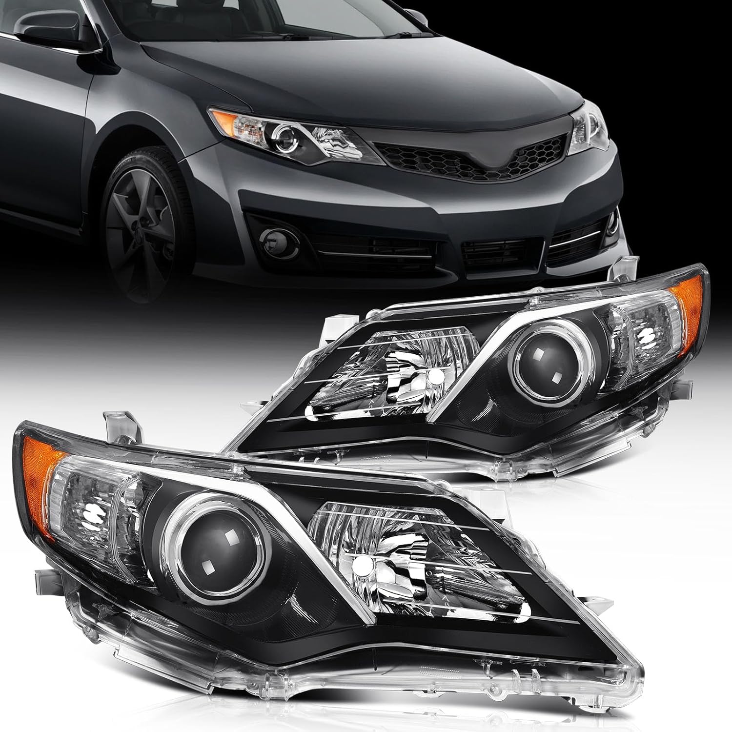 ECCPP Headlight Assembly for Toyota Camry 2012-2014 Driver and Passenger Side Headlamps
