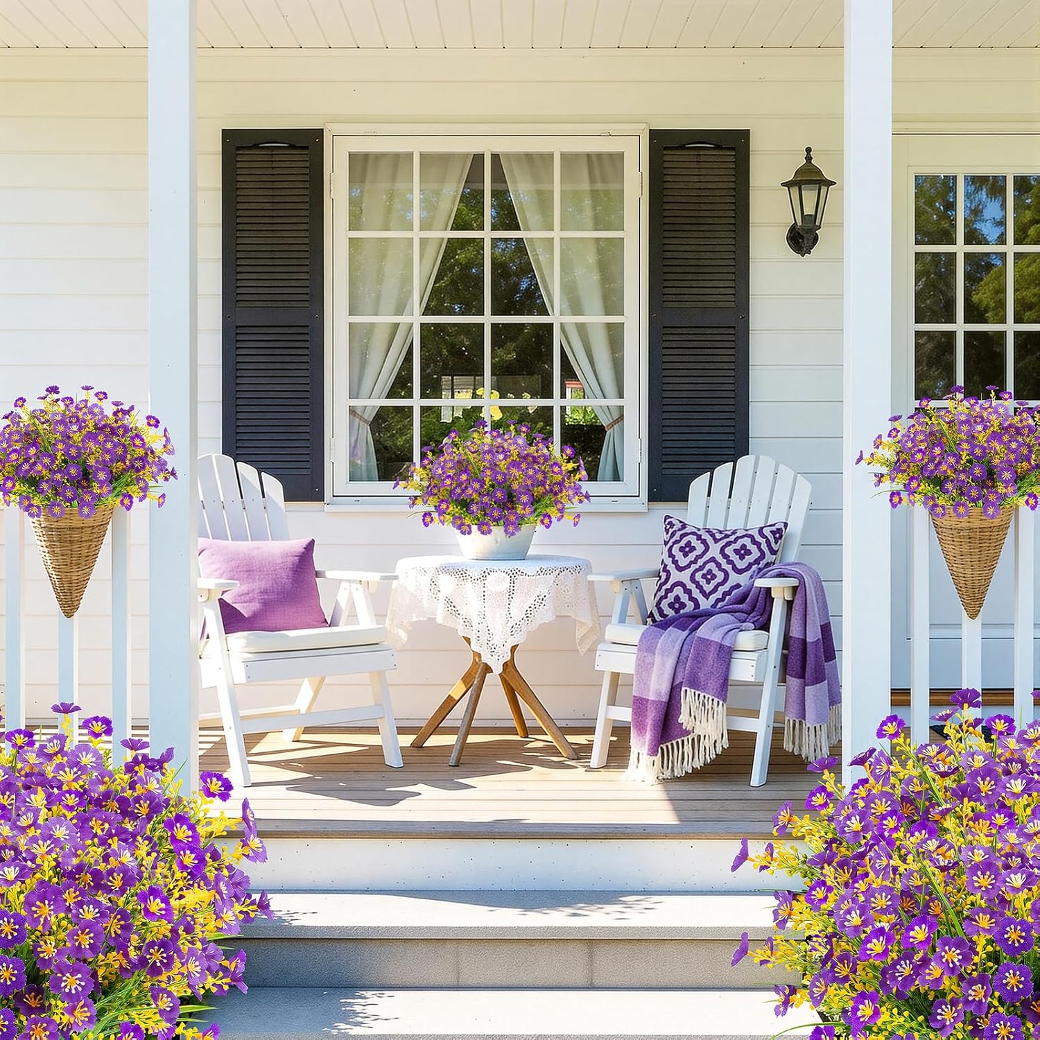 MACTING Artificial Flowers for Outdoors 12 Bundles UV Resistant Fake Flowers No Fade Faux Outdoor Plants for Indoor Outside Planters Garden Porch Yard Window Home Spring Decorations,Purple - Image 6