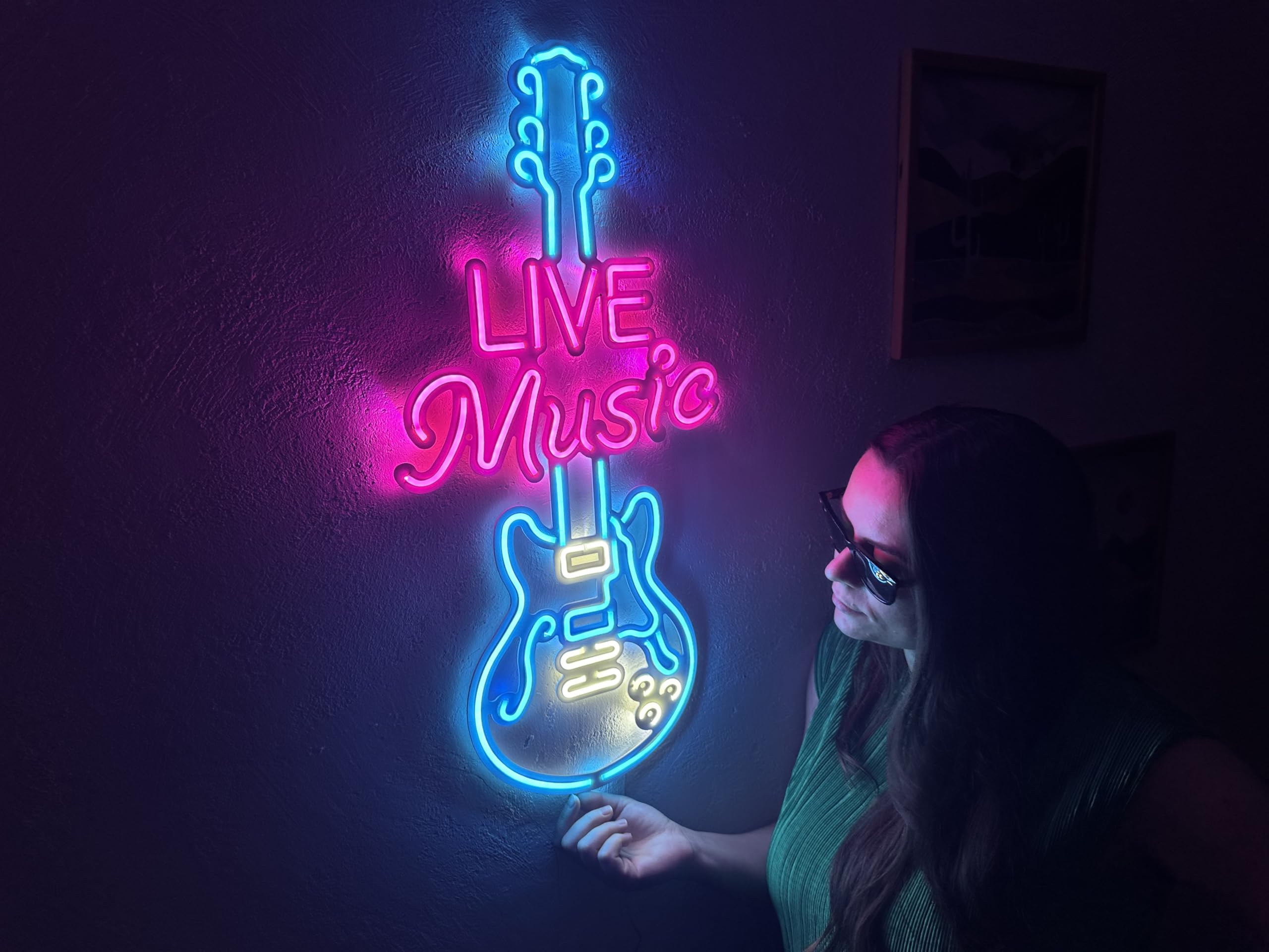 Enseigne néon en métal à LED pour bar, salle de musique ou maison (sans télécommande)
