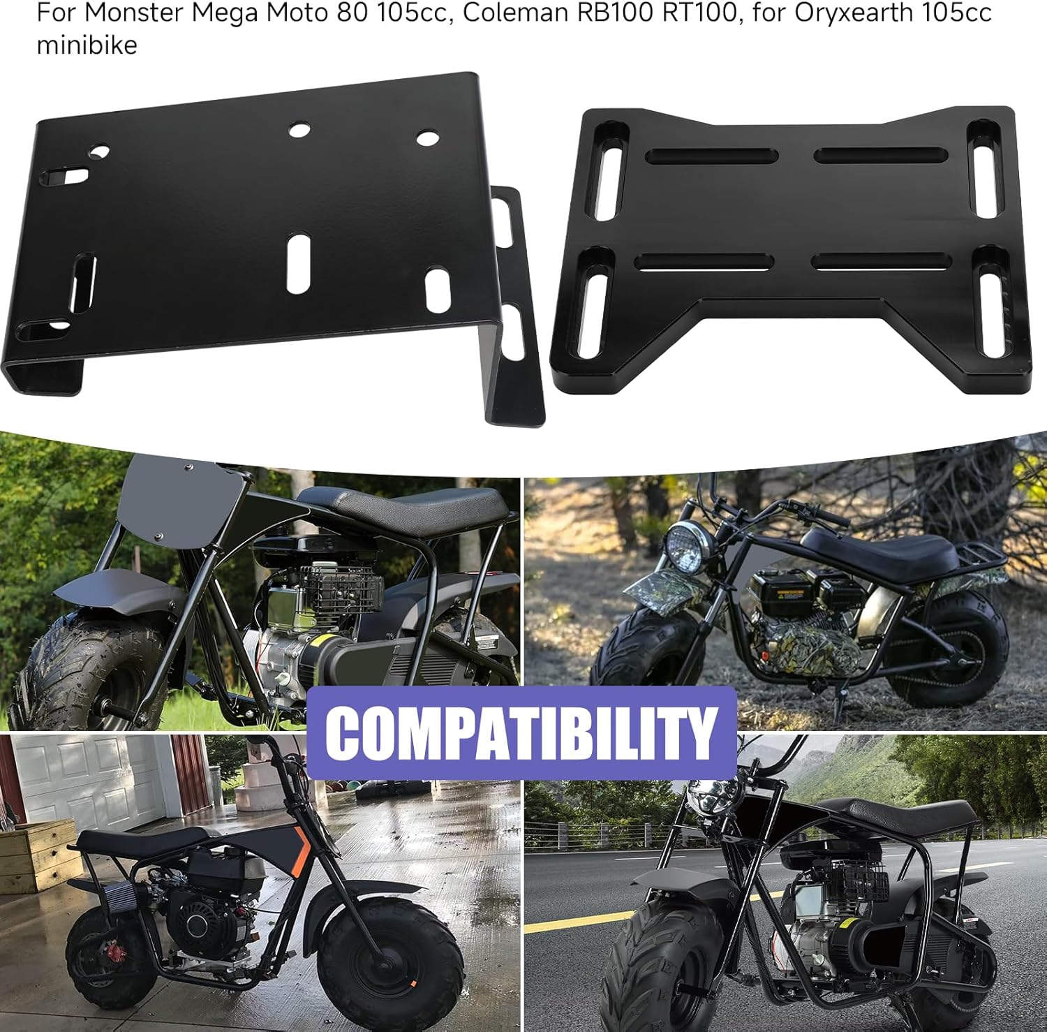 Torque Converter Engine Mount Plate Motor Riser Kit Compatible with Predator 212 Monster Mega Moto MMB80 105 Coleman RB100 RT100 Mini Bike 212cc 224cc 196cc 6.5hp GX200 Parts Adapter