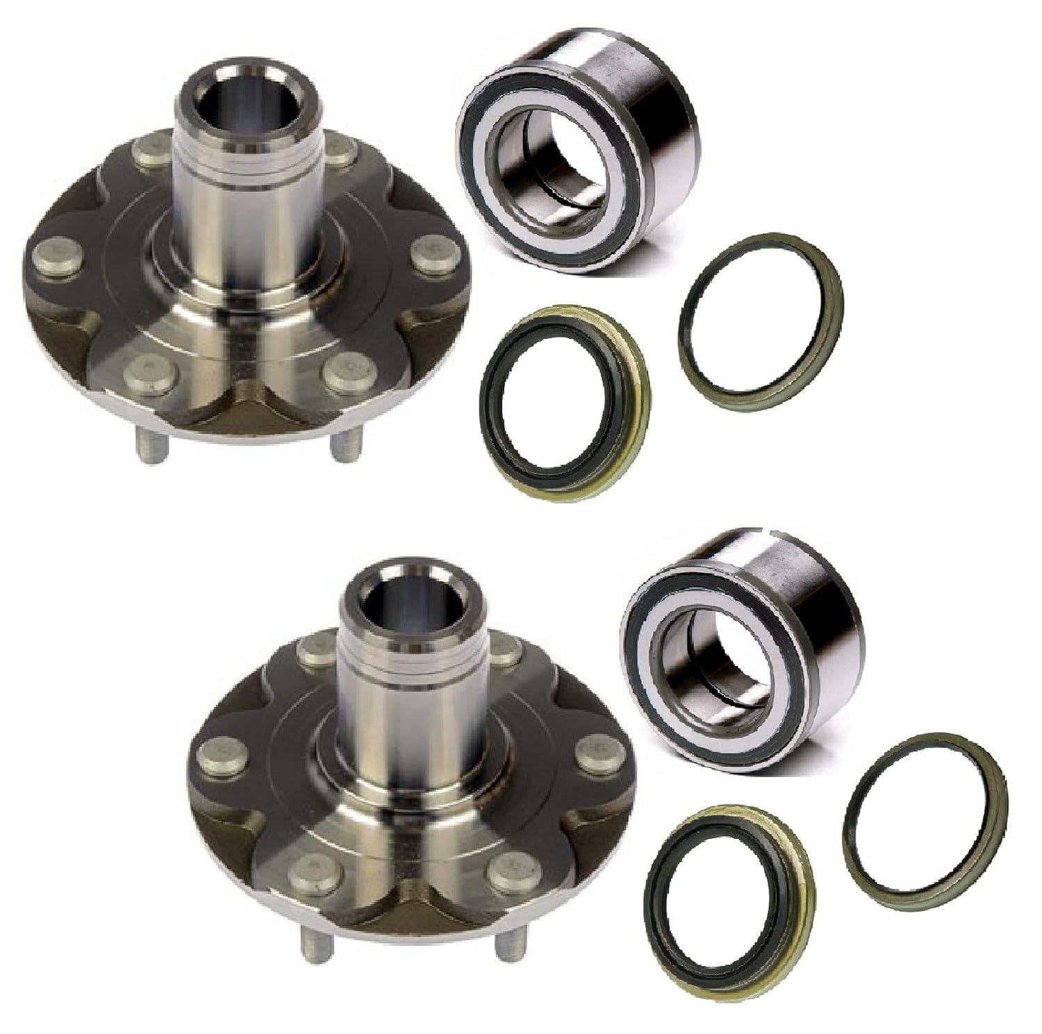 Par de Cubos de Roda Dianteiros Esquerdo e Direito com Rolamento e Vedação para Tundra 2000-2006 (4WD) - Compatível Apenas com Cubos Automáticos (Não Serve para Tipo Manual)