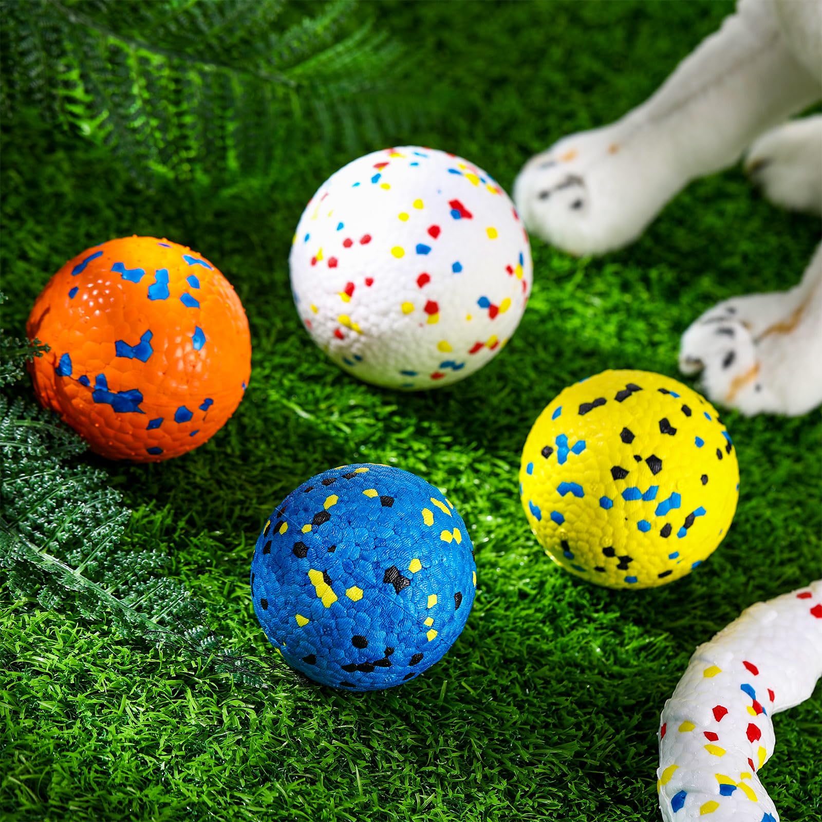 Aliceset 4 pelotas de tenis para perros para masticadores agresivos, juguetes indestructibles para la dentición, juguete duradero para masticar cachorros, juguete flotante para perros grandes,