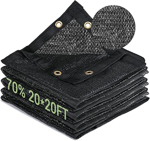 Lona de malla de polietileno de alta densidad de 70 % con ojales mejorados, resistente a los rayos UV, para invernadero, jardín, plantas de patio,